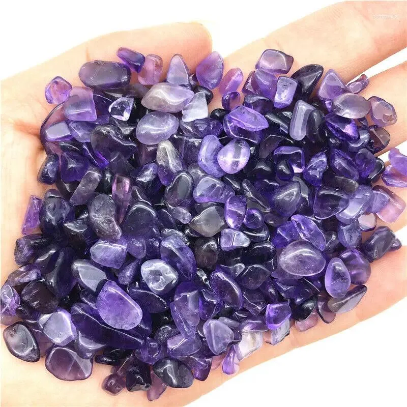 Statuette decorative 5-7mm 50g Naturale Pura Ametista Viola Cristallo di quarzo burattato Pietre sfuse Ghiaia Cristalli Reiki