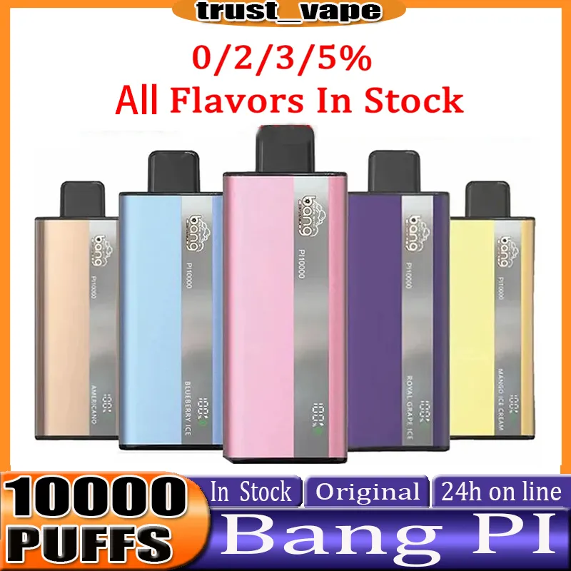 Originali Bang PI10000 Penna Vaporizzatore USA E Getta 10K Puff Vaporizzatori 0% 2% 3% 5% LIVELLO CARTUCCE PRERIEMPITE DA 15 ML POD 500 MAH BATTIA RICARICABILE