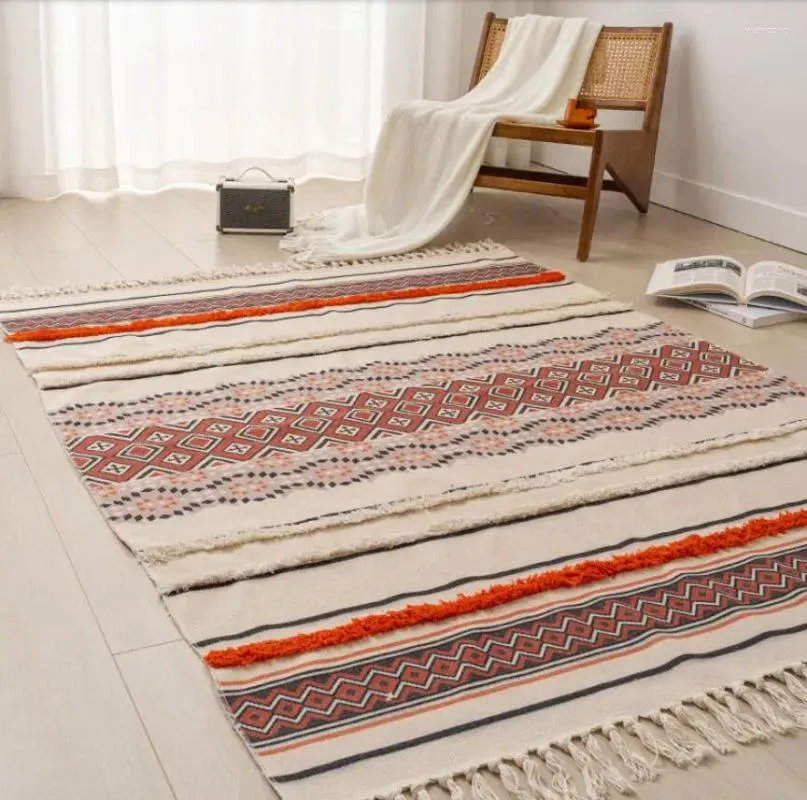 Mattor Nordiska bomull kilim linne