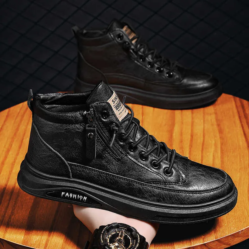HBP icke-varumärke högkvalitativt modevandringsskor manliga vandringsskor höga topp casual skor
