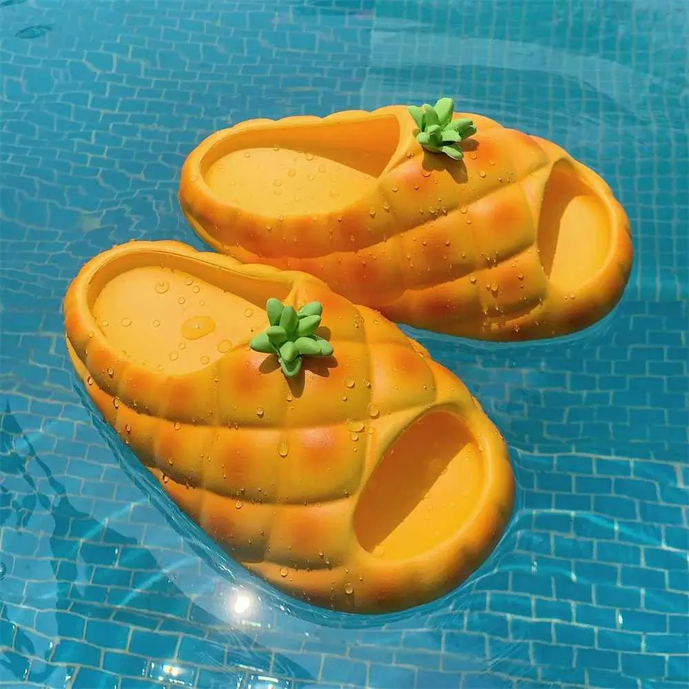 Tofflor bröd tofflor tecknad söt kaii skor för kvinnor flip flops sommar sandaler strand non slip hem män manliga damer kvinnliga nya 202401ubrh h240322