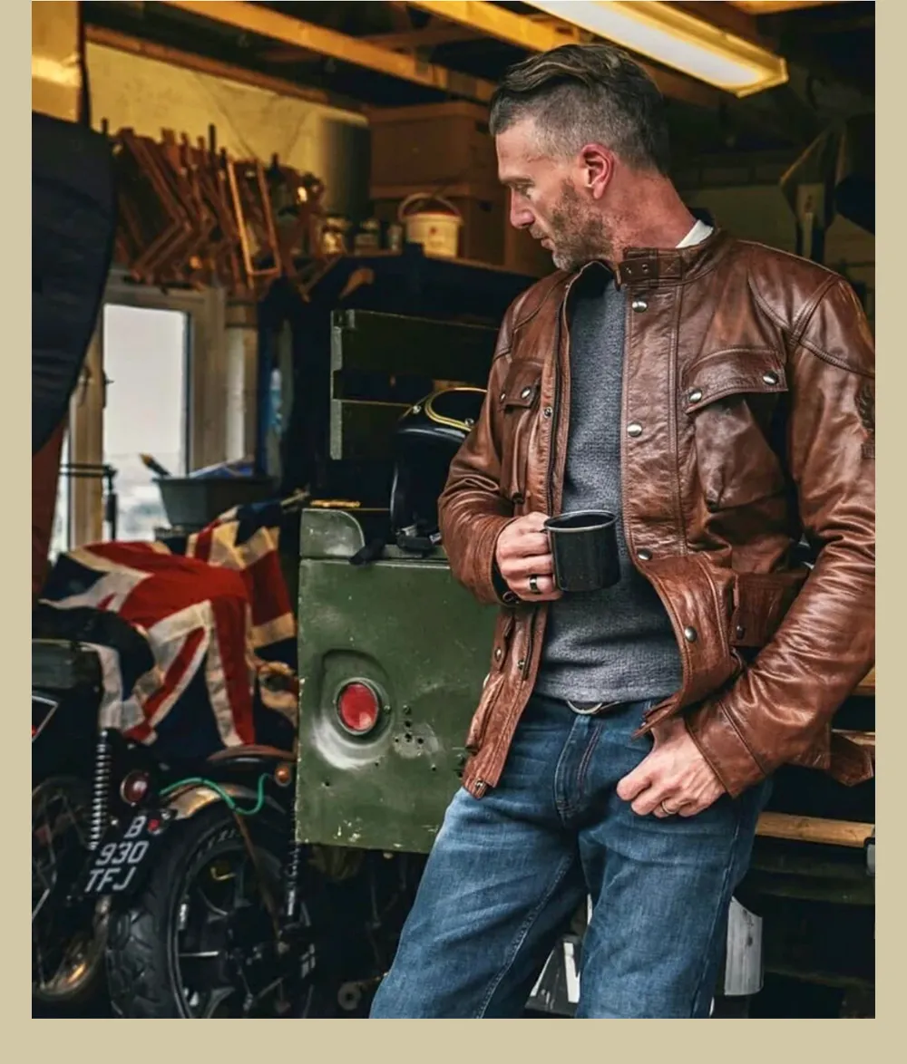 British Cowhide Jacket: Classic Mid Length Hunting British Cowhide Jacket: Classic Mid Length Hunting