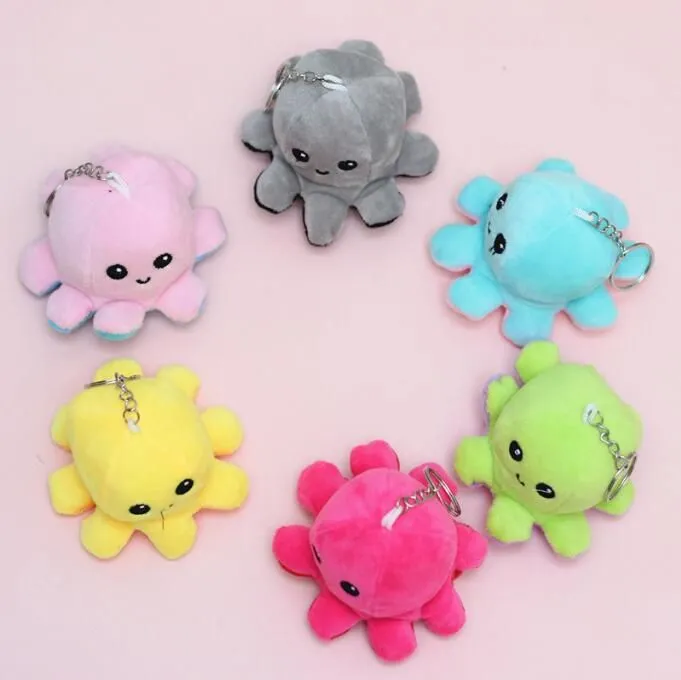 Keychain Backpack Plush Cute Octopus Flip Doll Pendant Ddnlb