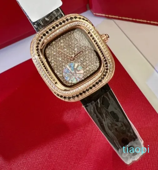 Women Watch Quartz Movement Ladies Wristwatch Sapphire Case With Diamond Montre