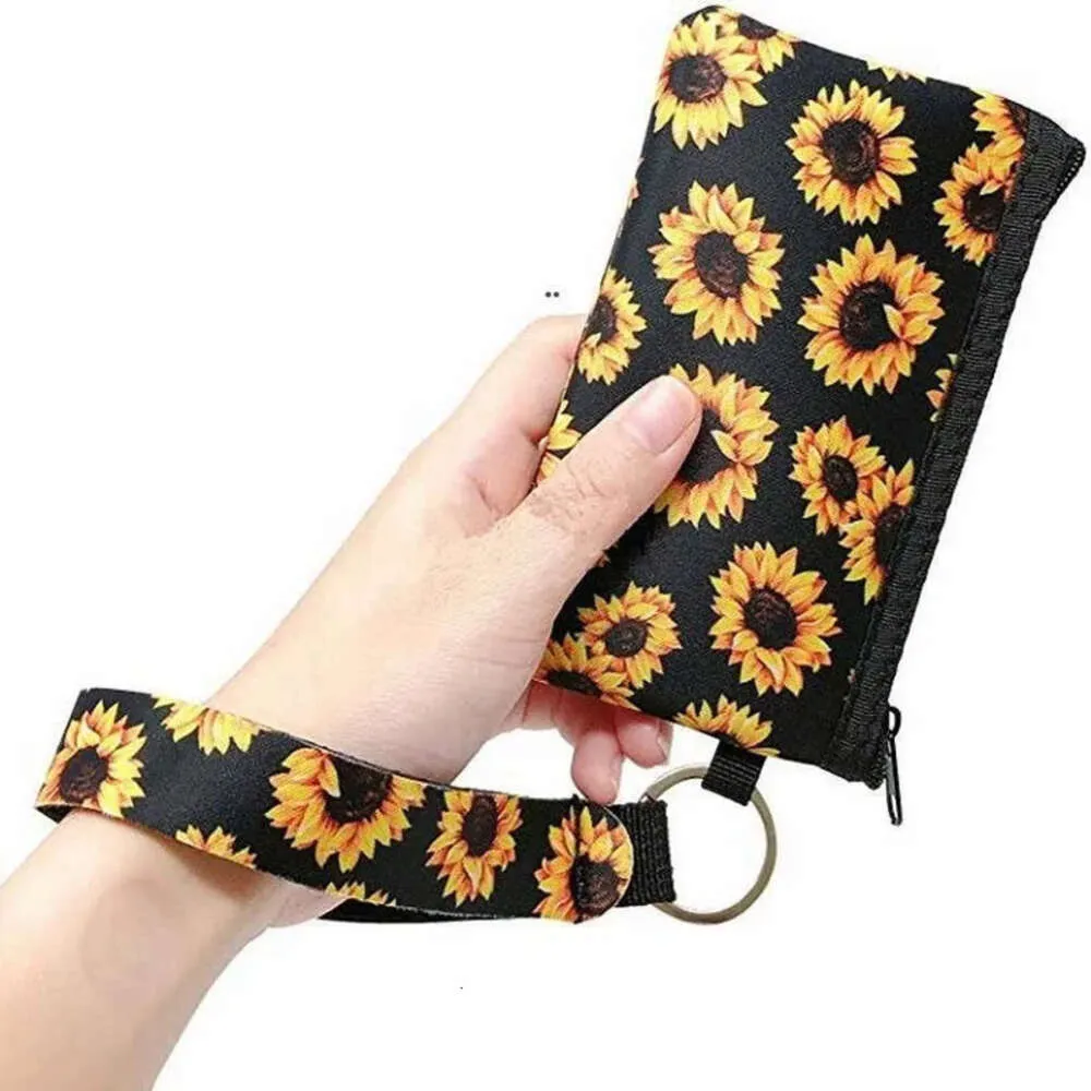 حامل هوية محفظة Neoprene Wristlet Card Wallets Mini Bags مقاومة للماء طباعة الأزياء الأزياء حقيبة اليد Cover Coin Coin 496