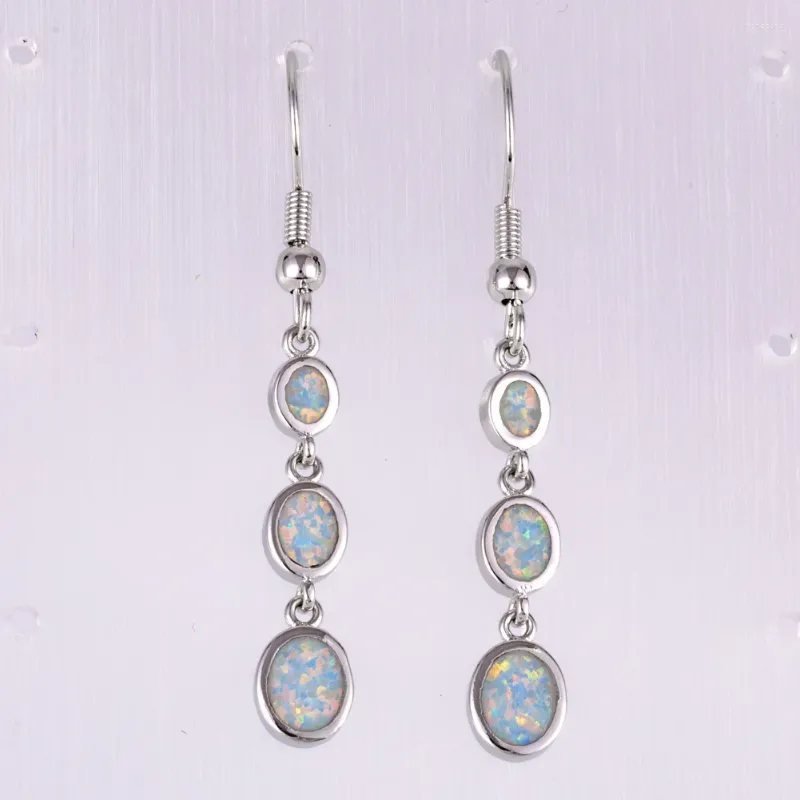 Boucles d'oreilles KONGMOON 3, forme ovale, opale de feu blanche, bijoux pour femmes, goutte