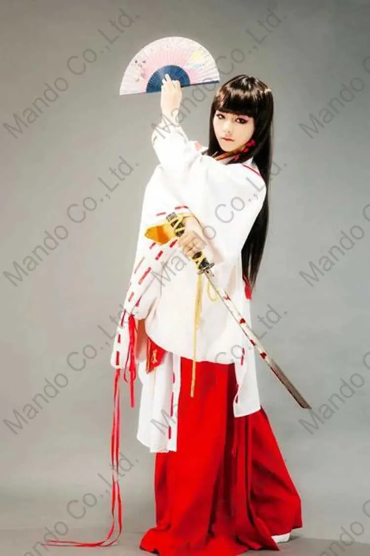 cosplay Anime Kostuums Inuyasha Kikyou rollenspel brengt een meisjes Japanse kimono uniform set Halloween vrouwelijke rollenspel kimono setC24321