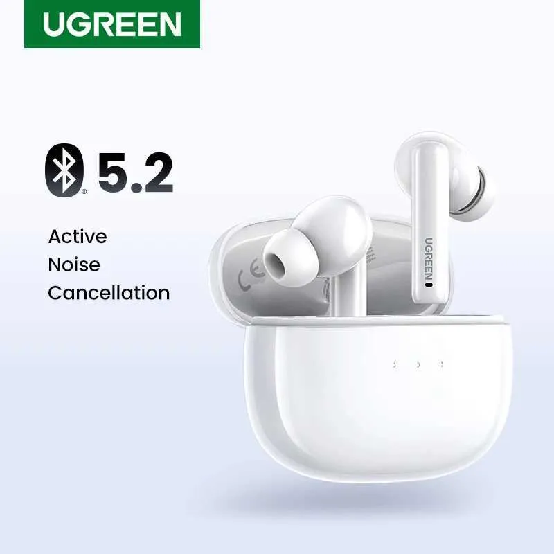 Écouteurs pour téléphones portables Écouteurs sans fil UGREEN TWS suppression active du bruit écouteurs Bluetooth 5.2 ANC mode de transparence des écouteurs sans fil 24 heures Q240321