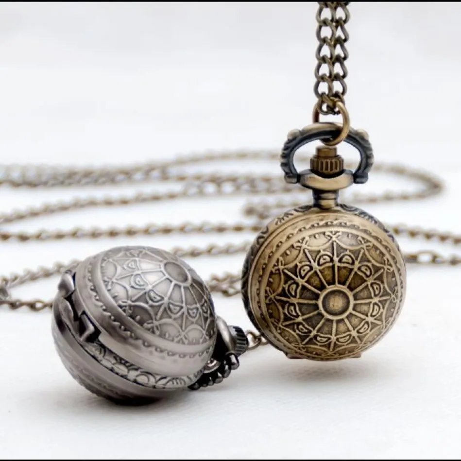 Poer Bronze Balck colar Pocket Watches2455