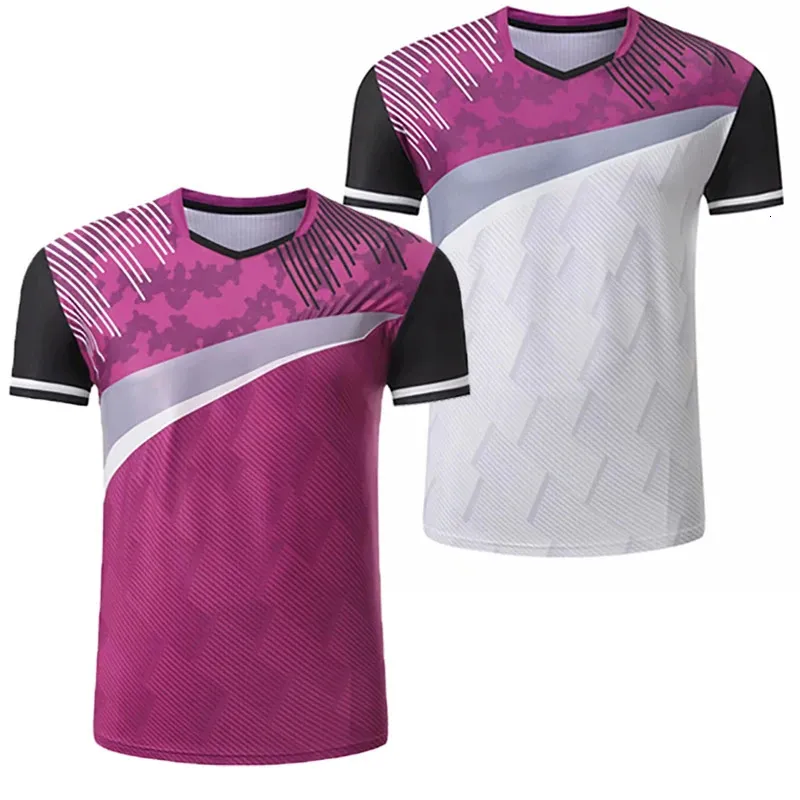 Vêtements de sport de badminton hommes femmes chemise de tennis de table Qucik sec tennis tee top homme fille gym fitness mâle course t-shirt 240305