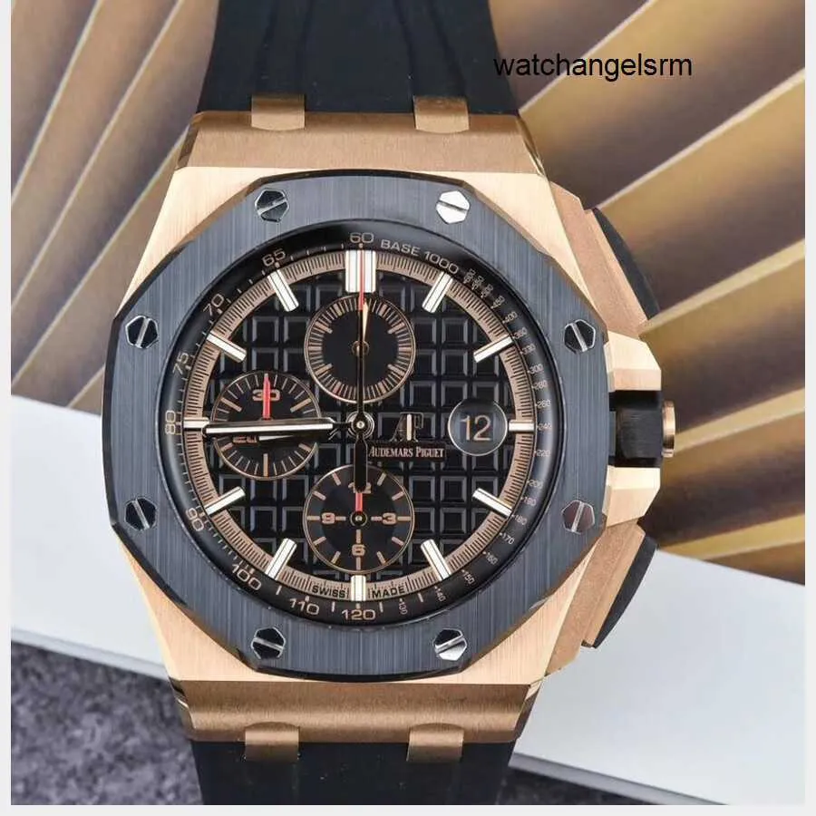 Relógio de pulso de moda empresarial AP Relógio de pulso Royal Oak Series Relógio mecânico automático com exibição de data Timing Flyback/Salto para trás 42 mm 26470SO.OO.A002CA.01