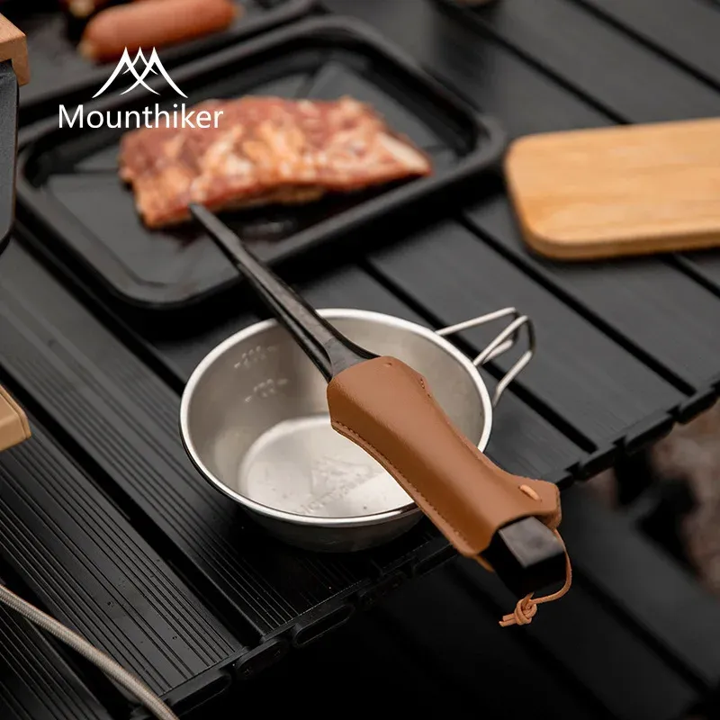 Tools Mounthiker Outdoor Camping Tableware Picnic BBQ Meal Clip Stainless Steel Kitchen Tweezer Cooking Food Clip with Leather Cover