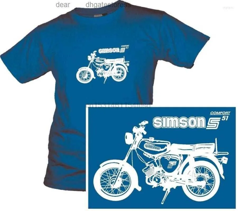Męskie koszulki Simson S 51 Eletkronisch Motoped Comfort Scooter Suhl Veb Motorcycle GDR Men Mash Modne Stylish My Shirt