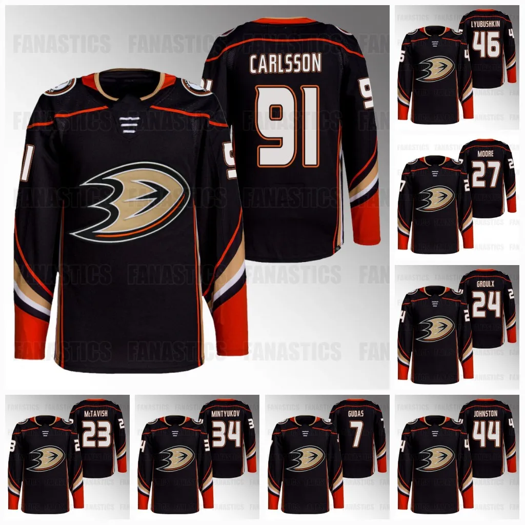 19 Troy Terry Ducks Jerseys Zwart Mason McTavish Cam Fowler Isac Lundestrom Dmitry Kulikov John Klingberg Jackson LaCombe Anaheim Colton Silfverberg