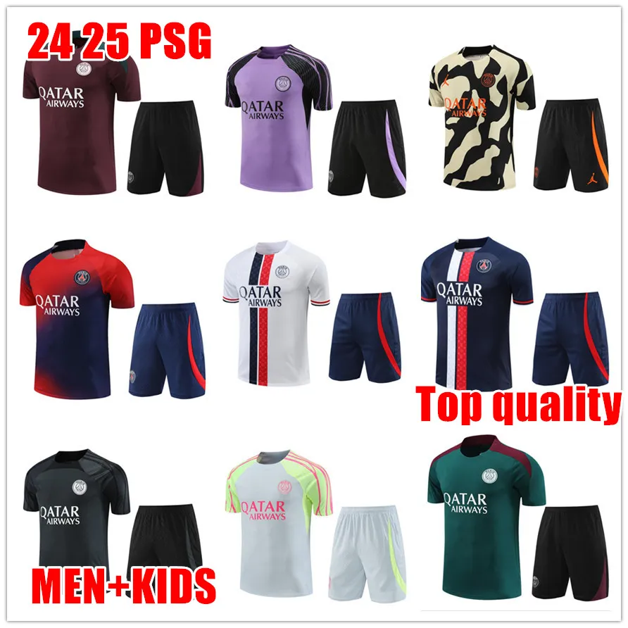 2023 NEW psgEs tracksuits Sportswear men training suit vest Short sleeved suit Football soccer Jersey kit uniform chandal adult sweatshirt Sweater sets Top quality