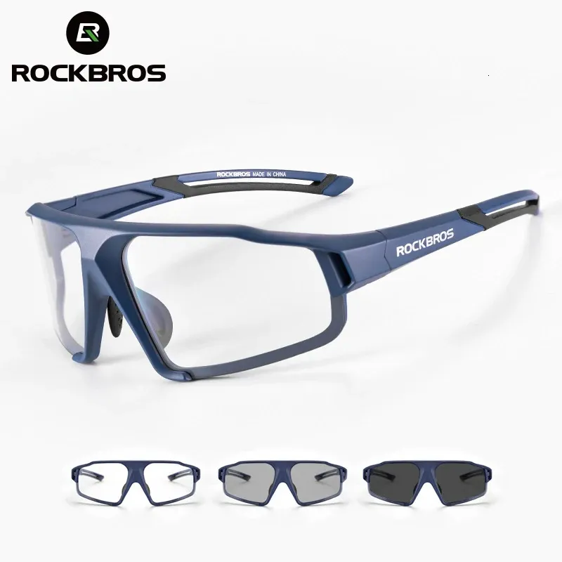 Rockbros Pochromic Cycling Glasses Cykelcykel Glasögon Sport Mens Solglasögon MTB Väg cykelglasögonskyddsglasögon 240312