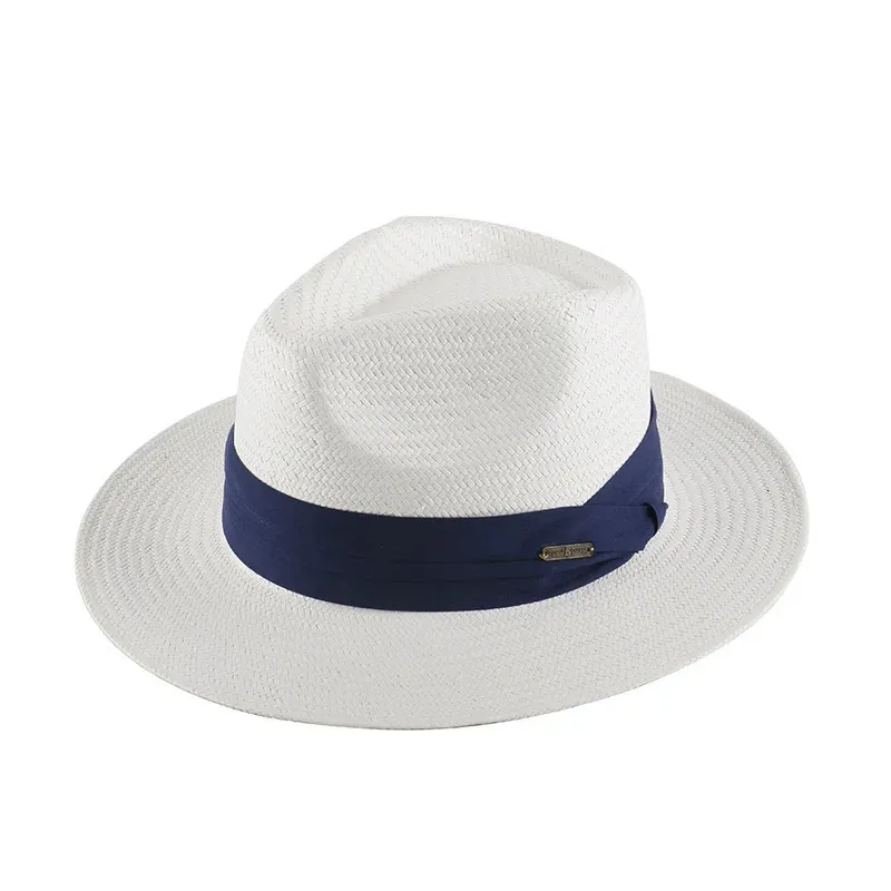 Sombrero Panama Hombre Summer Sun Protection Straw Hat Five Cent Grass Woven Panama Hat For Men Big Head Big Size Gentleman Hats 240314