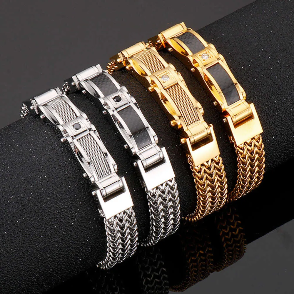 Van Clover pulseira Fashion trendsetters criativo novo produto ouro aço inoxidável masculino pulseira de diamante presente