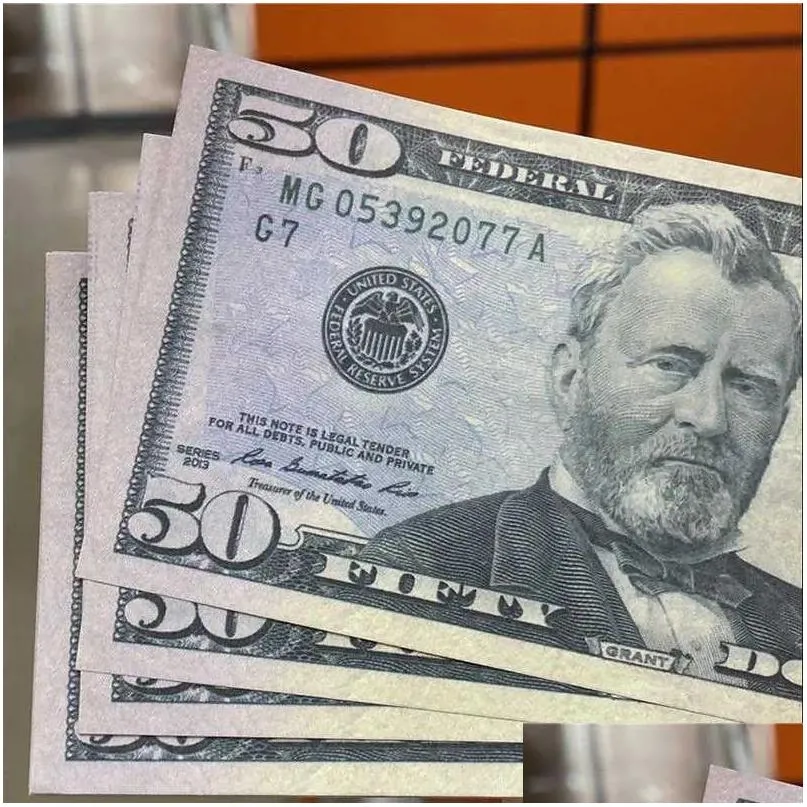 لوازم الحفلات الاحتفالية الأخرى بالجملة Prop Money Dollars Fake for Movie Panknote Paper Novelty Toys 1 5 10 20 50 100 dhpyq