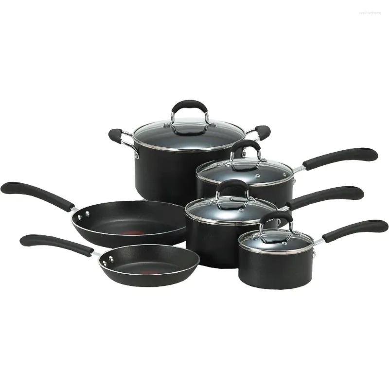 Kookgerei Sets Kookpotten Non Stick Ultieme Hard Geanodiseerde Anti-aanbak Set 10 Stuk Inductie Oven Veilig 400F En Pannen keuken