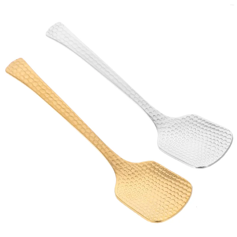 Coffee Scoops 2pcs Stirring Spoon Cocktail Stainless Steel Mixing Honey Spoons