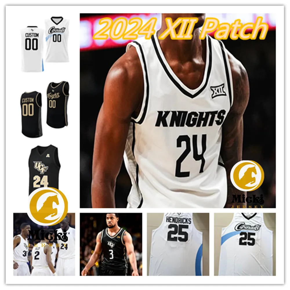 C.J. Walker 2024 XII UCF Knights Basketball Jersey Taylor Hendricks C.J. Kelly Lahat Thioune Jayhlon Young Michael Durr Darius Johnson Custom Stitched UCF Jerseys