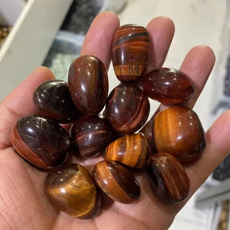 Decorative Figurines 500g Natural Red Tiger Eye Stone Gravel Crystals Specime Healing Tumbled Stones Home Aquarium Decoration