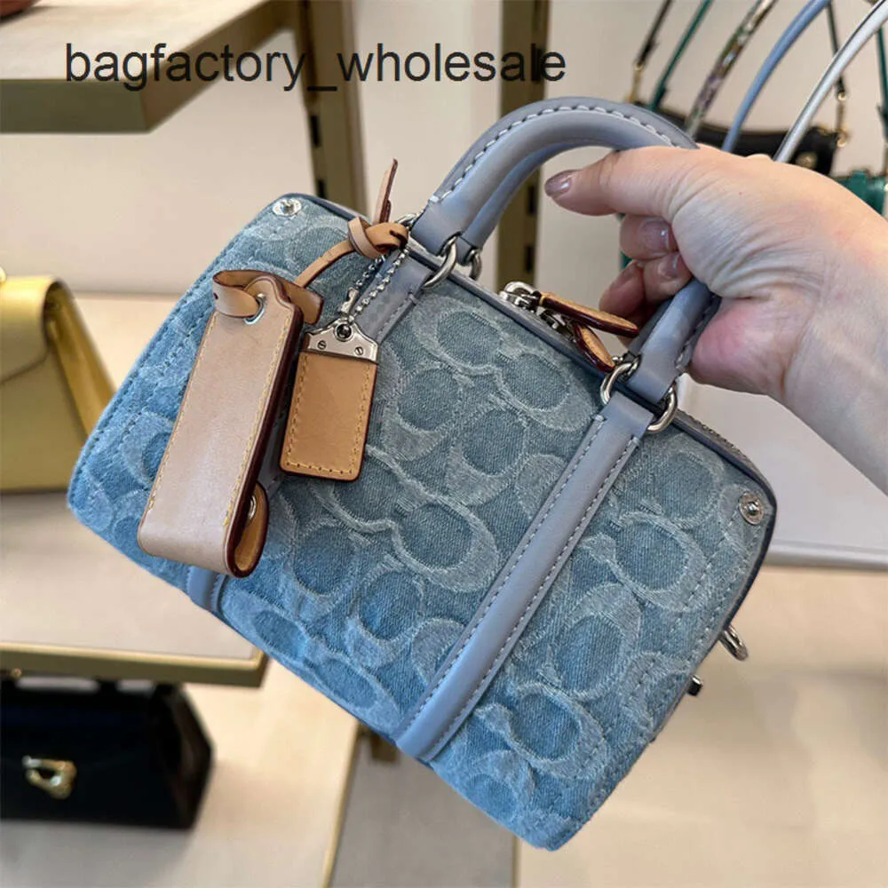 Borsa a tracolla esplosiva di lusso di alta qualità da banco Nuova borsa a tracolla portatile Dunning Blue Boston con pannello in tela e rubino