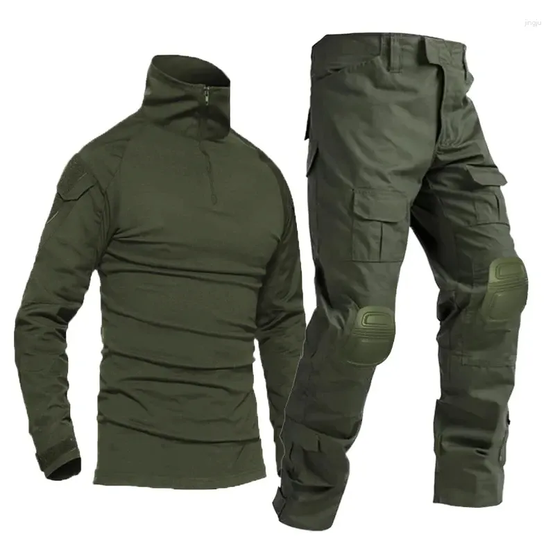 Polos masculinos irsoft paintball roupas de trabalho militar tiro uniforme tático combate camuflagem camisas carga joelheiras calças ternos do exército
