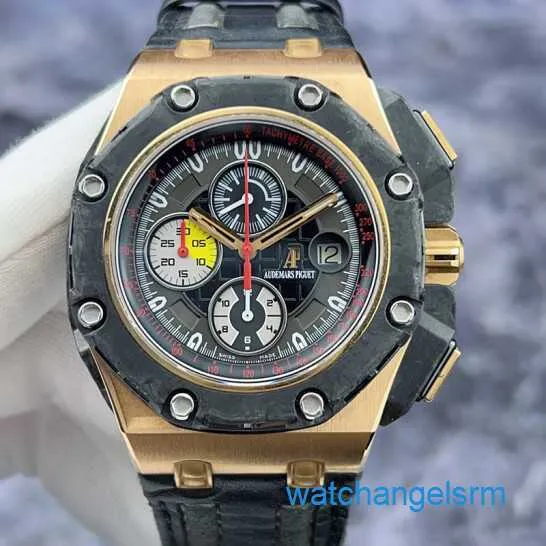 Famous Wristwatch Exciting AP Wrist Watch Royal Oak Offshore Series 26290RO Limited edition 650 Black Plate Red Needle Date Timing Function Automatic Machinery