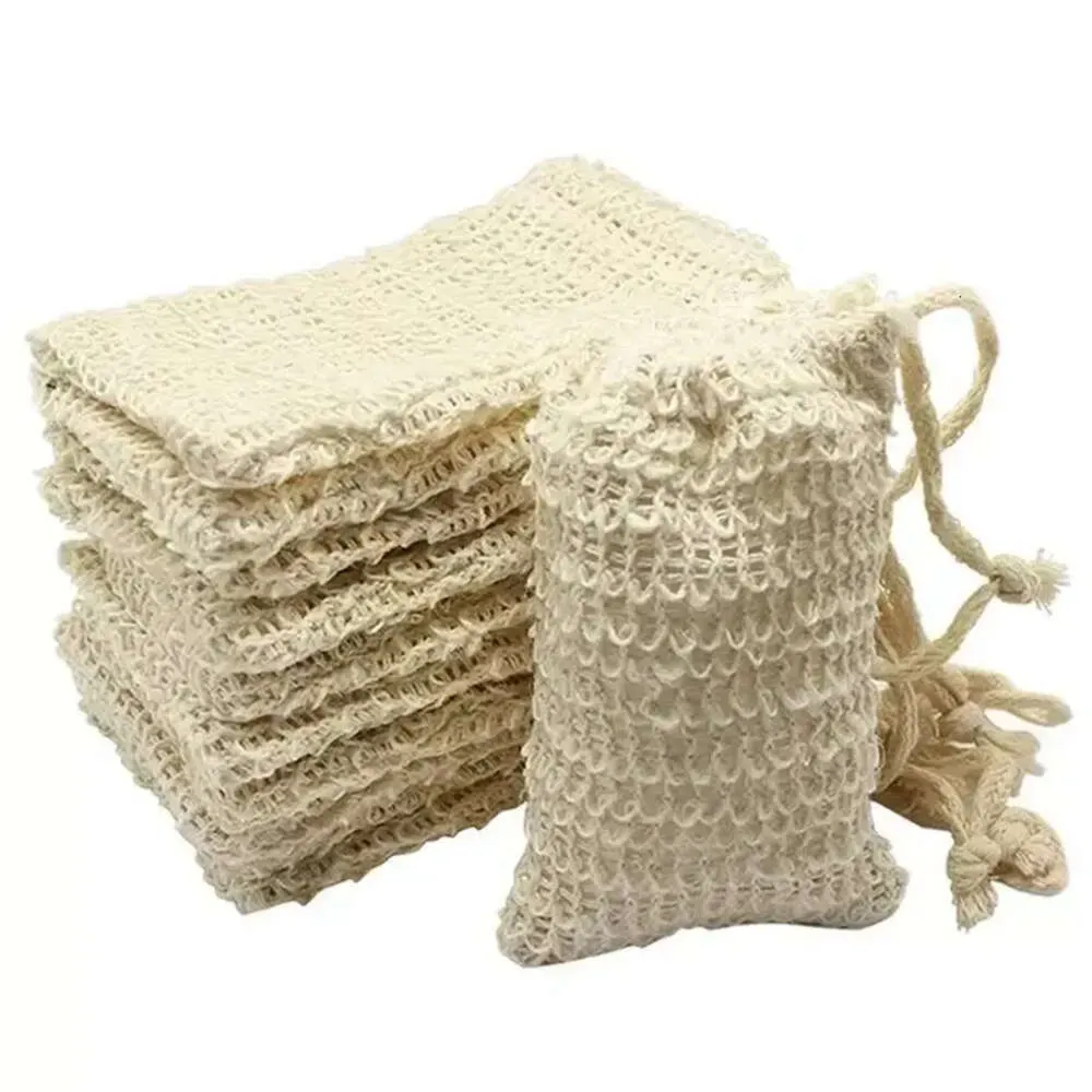 Sac économiseur de savon en sisal, support de pochette exfoliant naturel Wht0228