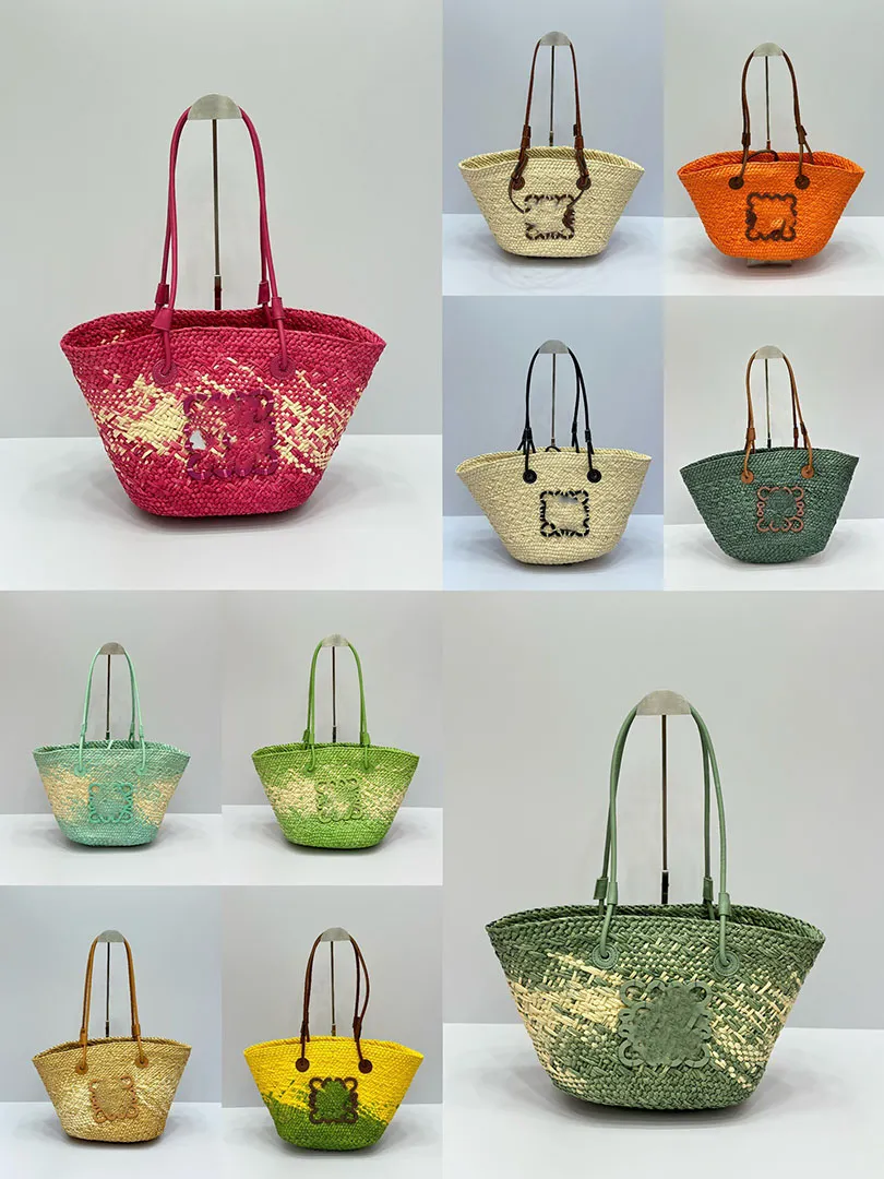 Tasarımcı çantası lafitee otlar anagram sepeti kadınlar büyük kapasiteli plaj çantası saman çanta omuz çantası moda sebze sepet çörekler boş zaman tatil çantası