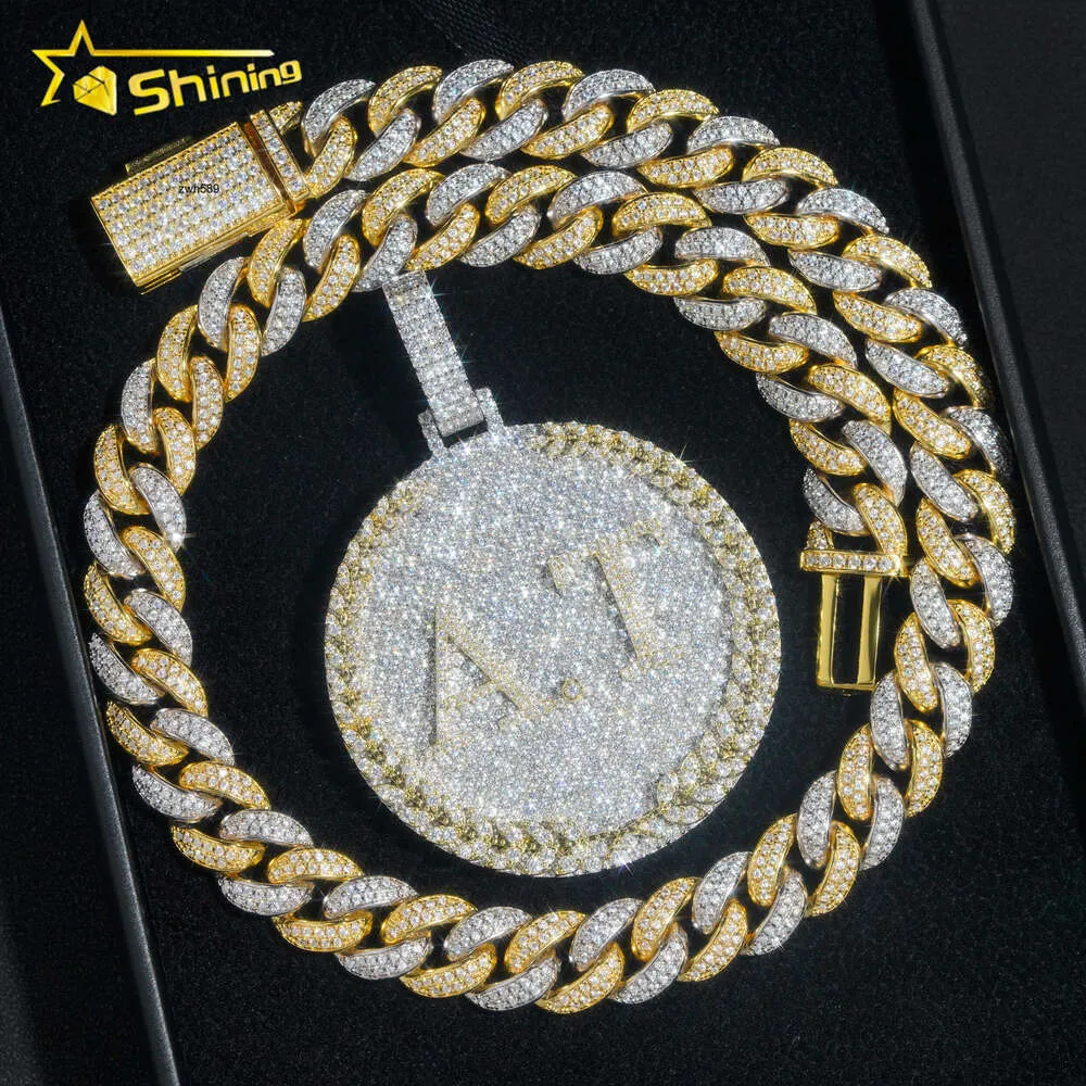 Projektant biżuterii gorąca sprzedaż chmiel S925 Moissanite Hip Hop Biżuteria 14K 18K Gold Slated 925 Srebrny VVS MOISSANITE Person Circle Circle Out Wendant