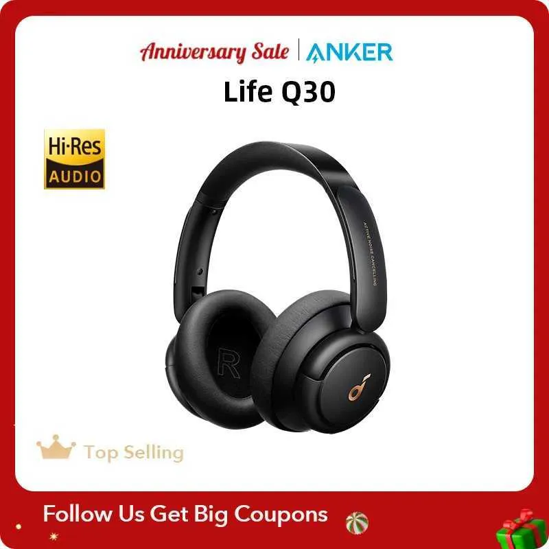 Cep Telefonu Kulaklıklar Anker Soundcore Life Q30 Hybrid Aktif Gürültü İptali Çok Modlu Kablosuz Bluetooth Kulaklıklar Yüksek Çözünürlüklü Ses 40H Q240321