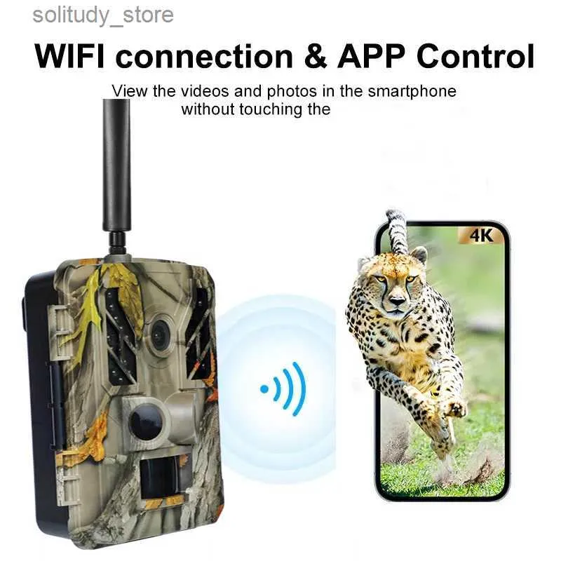 Jagd-Wildkameras Jagd-Wildkamera mit WIFI-Anwendung 4K 0,2 s Auslöser Infrarotreichweite 30 m 4K-Video 48 MP Bild IP67 für Wildtieruntersuchungen 1 Q240321