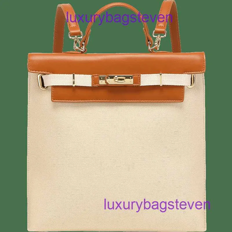 HREMMS KELYYS High End Brand Classic Tote Bags para Womens 2024 Canvas Backpack NOVA BANDA DE BANDA DE GRANDE TRENDY GRANDE CAPACIDADE