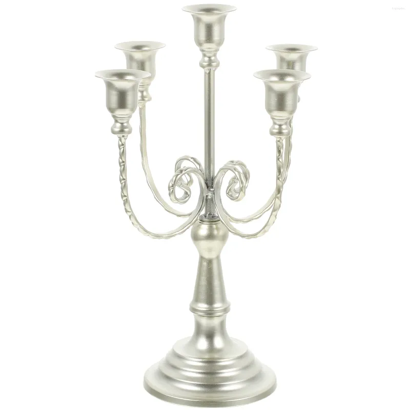 Portacandele Portacandele in ferro battuto Candelabro tradizionale Candelabro multi-rami Decorazione retrò Supporto da tavolo vintage per matrimonio