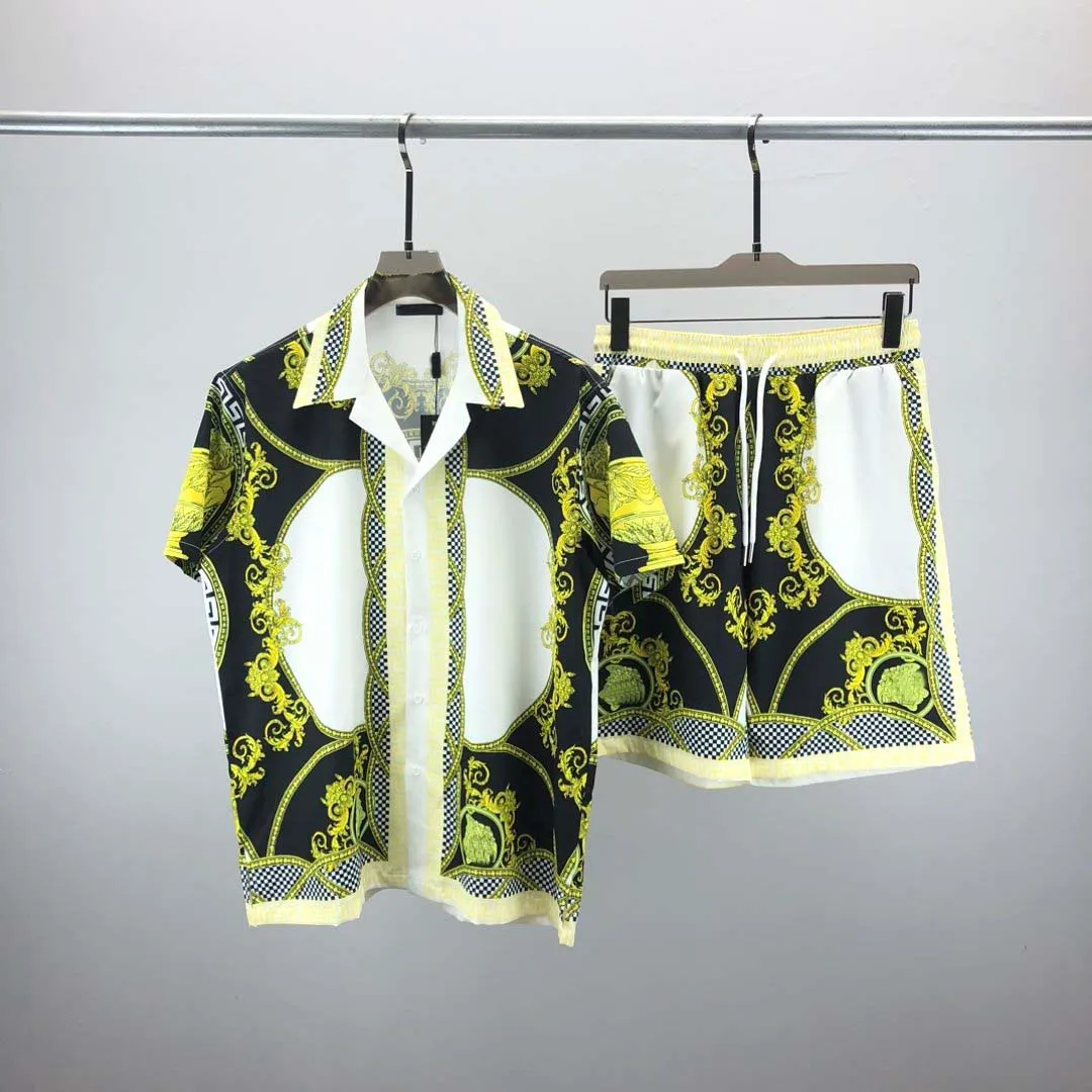 23ss Mens Designers Tracksuit Set luxury classic Fashion Hawaiian shirts Tracksuits pineapple print shorts shirt Short sleeve Suit #041