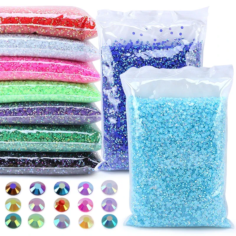 Kits Qiao Atacado 25mm Strass de Resina Glitters Prego Gems Flatback Strass Cola em Cristais para Acessórios Decoração