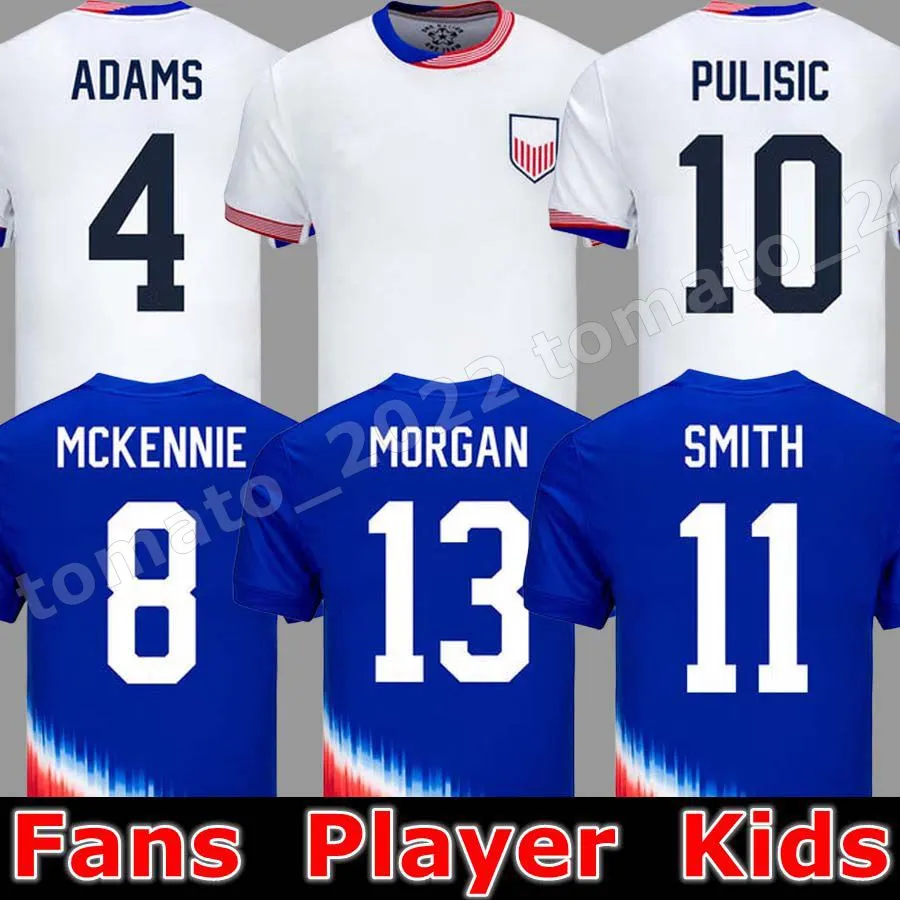 24 25 PULISIC MCKENNIE voetbalshirt ERTZ ALTIDORE PRESS WOOD MORGAN LLOYD 2024 2025 Amerika voetbalshirt Verenigde Staten Camisetas USA USMNT PLAYER Heren en tenue