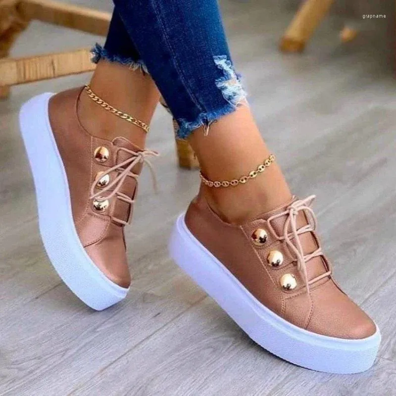 Casual Shoes Summer White Women Fashion Round Toe Platform Plus Size Sneakers Lace Up Flats Slip On Tennis