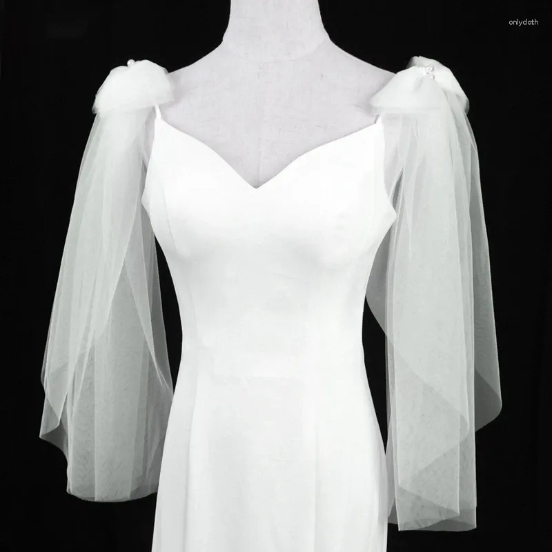 Schals Braut Hochzeit Shinning Schal Sheer Wrap Shrug mit Perlenknopf