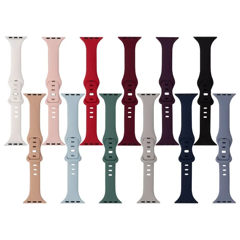 Siliconen Band Voor apple Horloge band 45mm 41mm 44mm 40mm 38mm 42mm ademend Accessoires horlogeband armband iWatch 7 SE 6 5 4 3