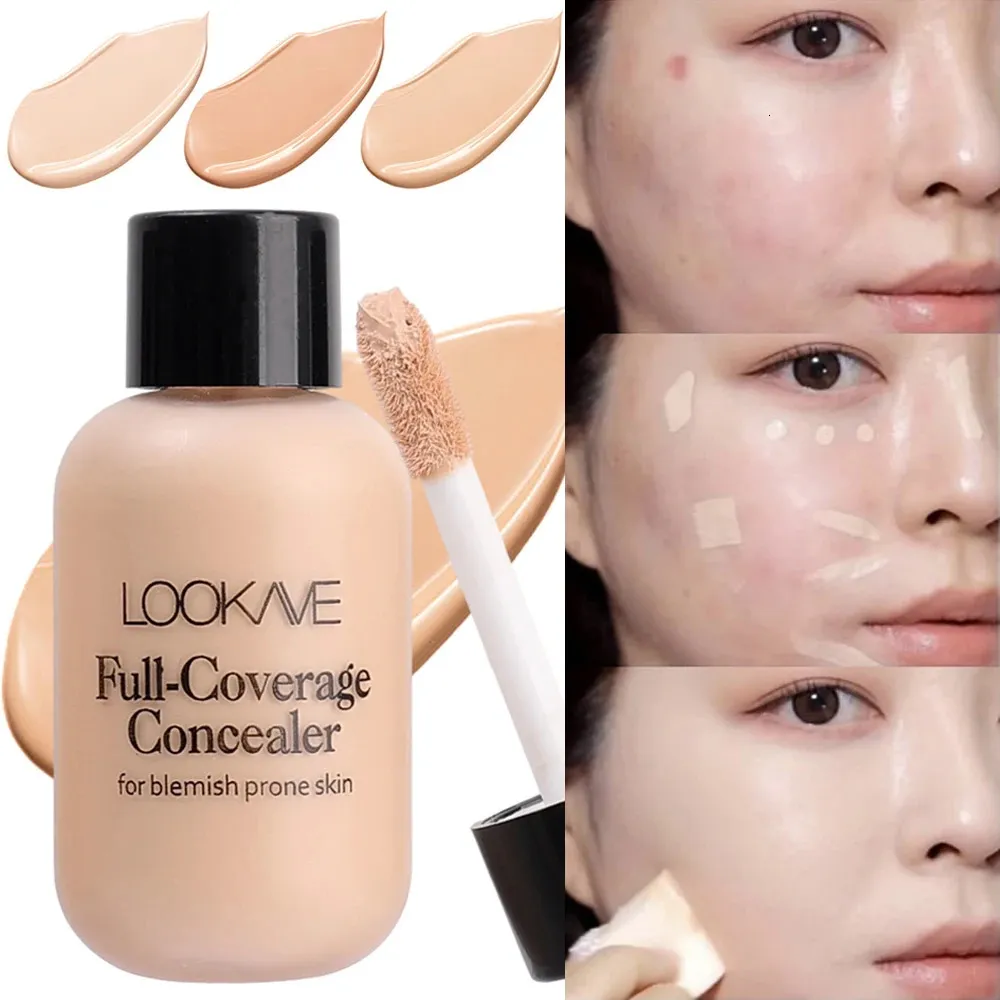 Vattentät vätska concealer Foundation Cream varar full täckning Acne Spot Dark Circles concealer Cream Face Makeup Cosmetic 240320