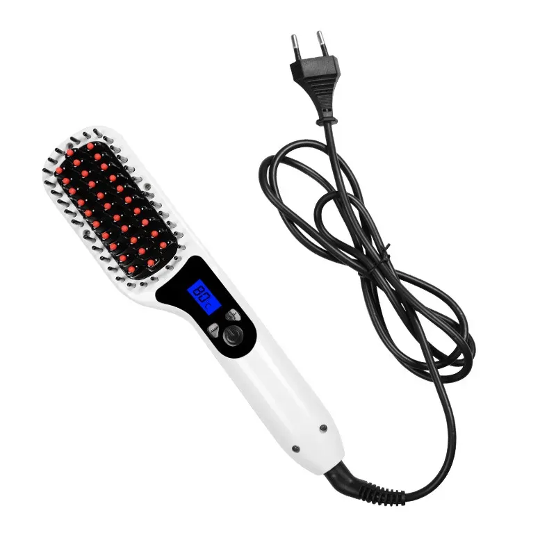 Fers Livraison gratuite LCD peigne brosse défriser les cheveux nouvelle céramique défriser les cheveux brosse peigne fers électrique défriser les cheveux brosse