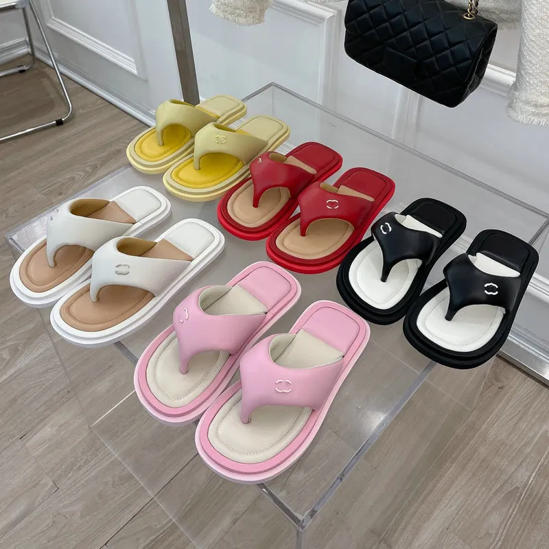 Tasarımcı Terlik Sandalet Summer Deri Şeker Renkli Kadınlar Bulaşma Noktaları Terlik Lüks Tasarımcı Düz ​​Ayakkabılar Moda Kadınlar Günlük Plaj Terlik Kutu