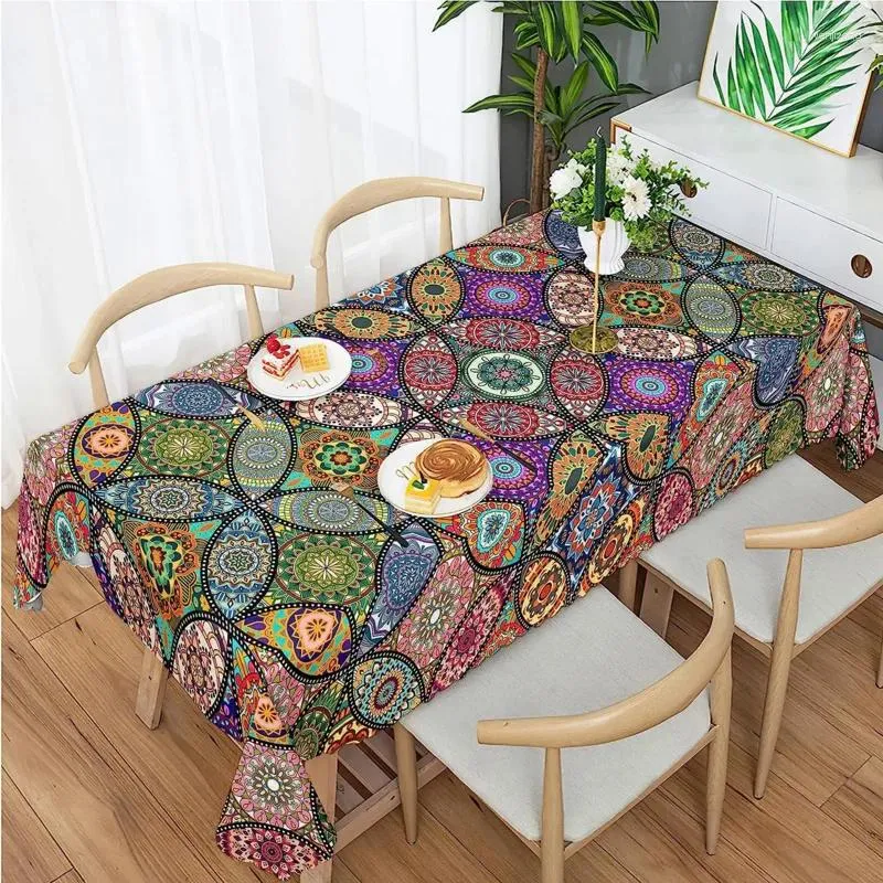 Table Cloth Boho Rectangle Dustproof For Home Festival Kitchen Dining Room Decoration Tablecloth Wedding Party Accessories