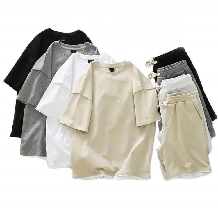 Finch Garment Männer Kurzarm T-Shirt Shorts Solide Trainingsanzug Set Plus Größe Zwei Stück Frauen Kleidung Sommer 2024