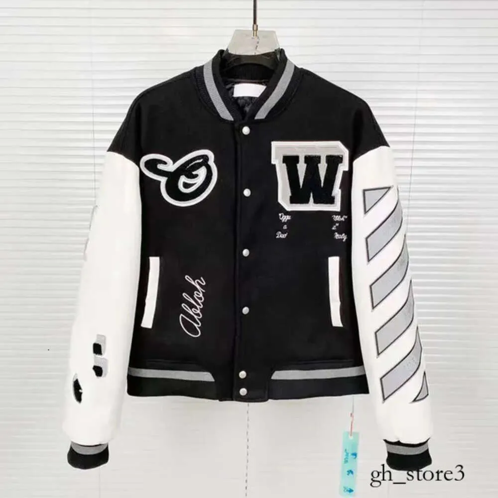 Off Withe Jacke Varsitys Top Off Designer Jacke Off White Jacke 2024 Herren Jacken Herren Designer Offend of Windbreaker Varsity Vintage Off White T Shirt 478