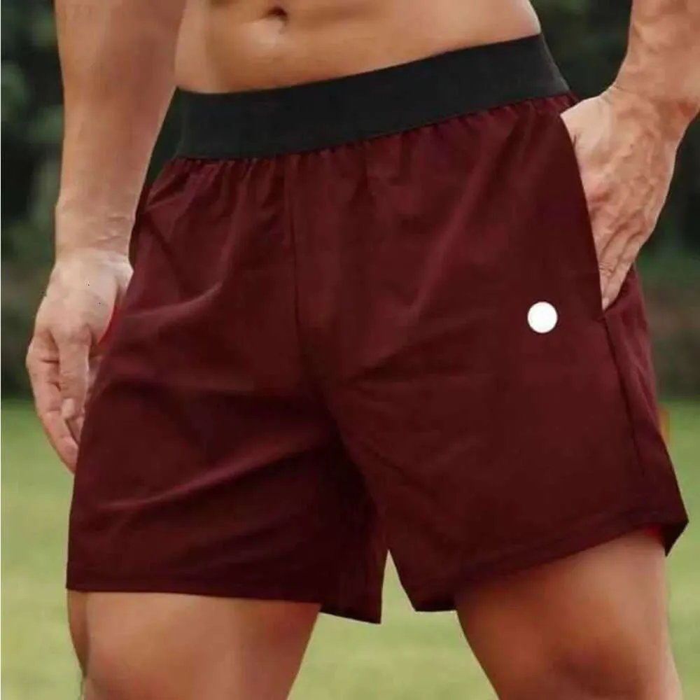 2024 Hooters Shorts Men Yoga Sports Outdoor Fiess Quick Dry LuluLemeni Solid Color Casual Running Quarter Pant Best Fashion Gik888